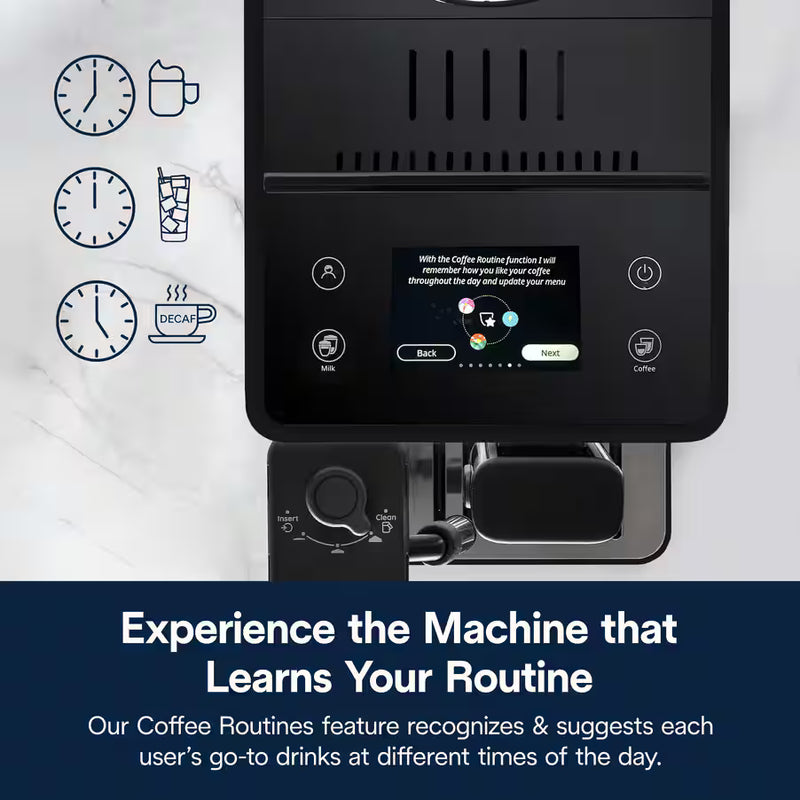 De’Longhi Rivelia Automatic Coffee Machine (EXAM440.55 Series) – 18+ One-Touch Drinks, Dual Bean Hoppers & LatteCrema System (Black/Grey/White)-28