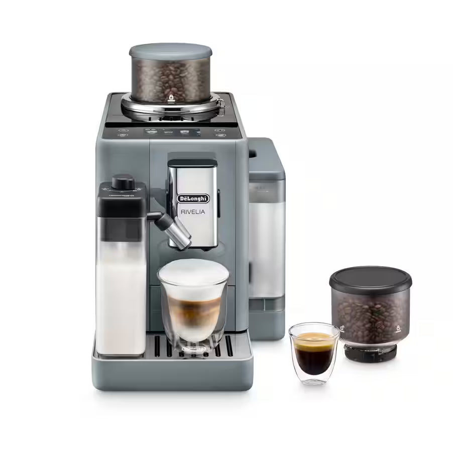 De’Longhi Rivelia Automatic Coffee Machine (EXAM440.55 Series) – 18+ One-Touch Drinks, Dual Bean Hoppers & LatteCrema System (Black/Grey/White)-1