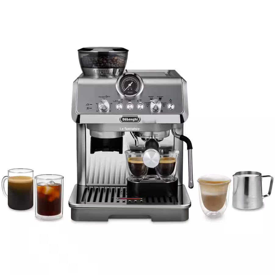 De’Longhi La Specialista Arte Evo EC9255.M – Manual Espresso Machine with Grinder, Cold Brew & Barista Kit (Metal Finish)