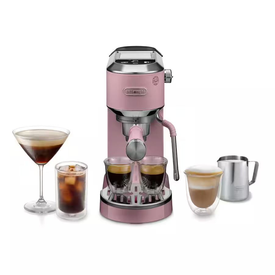 De’Longhi Dedica Duo EC890 Manual Espresso Machine – 15 Bar, Digital Touch, Cold Brew, Steam Wand (Pink / Green / Stainless Steel / White)-19