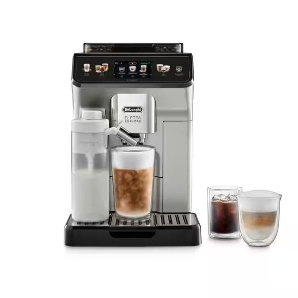 De’Longhi Eletta Explore ECAM450.65.S – Automatic Coffee Machine with 50+ Drinks, Hot & Cold Brew, LatteCrema & WiFi (Silver)-1