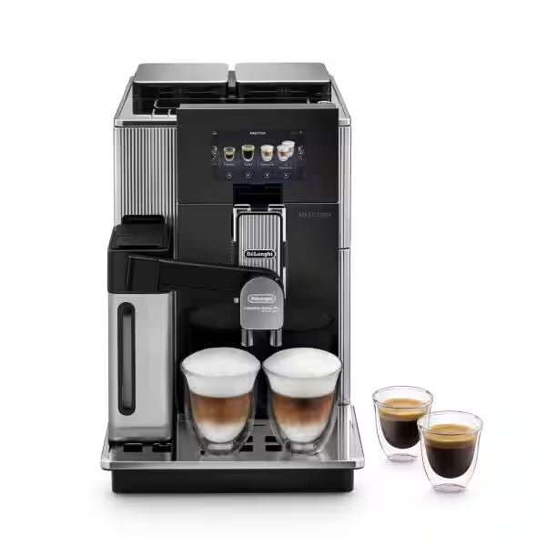 De’Longhi Maestosa EPAM960.75.GLM – Luxury Automatic Coffee Machine with Dual Bean System, 5” Touch Display & LatteCrema (Metal Black)