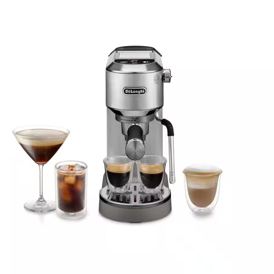 De’Longhi Dedica Duo EC890 Manual Espresso Machine – 15 Bar, Digital Touch, Cold Brew, Steam Wand (Pink / Green / Stainless Steel / White)-2