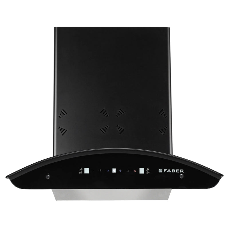 Faber Ellora 3D IN HC SC FL BK 60 cm Wall-Mounted Chimney – 1400 m³/hr Suction, 3D Suction, Heat Auto-Clean & Gesture Control-3