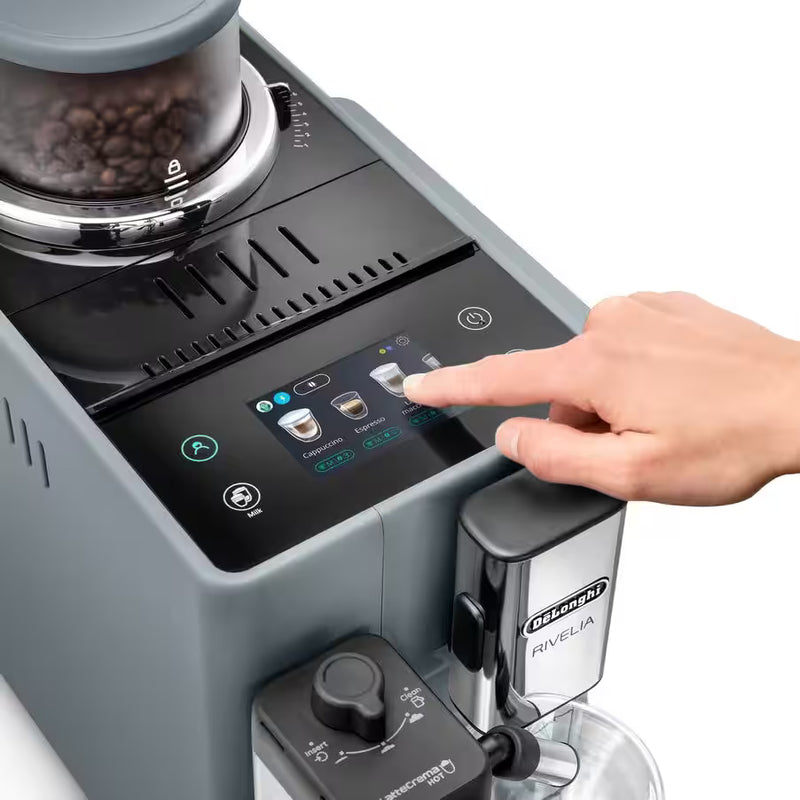 De’Longhi Rivelia Automatic Coffee Machine (EXAM440.55 Series) – 18+ One-Touch Drinks, Dual Bean Hoppers & LatteCrema System (Black/Grey/White)-4