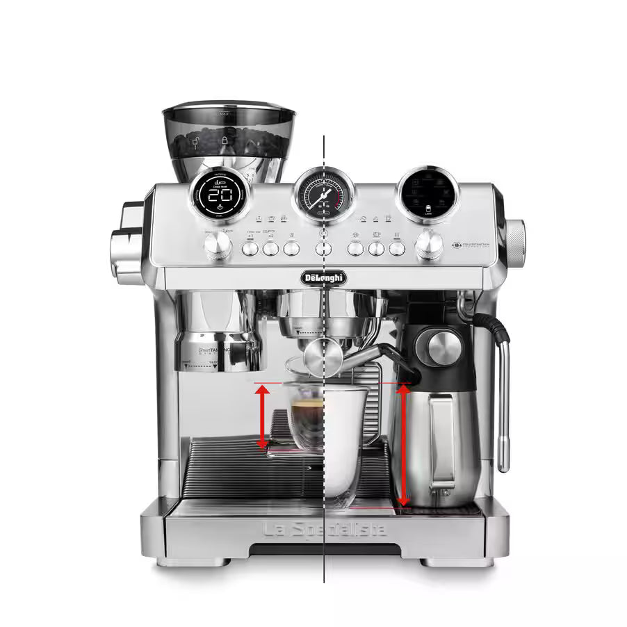De’Longhi La Specialista Maestro EC9885.M – Manual Espresso Machine with Grinder, Smart Tamping Station, Cold Brew & LatteArt Steam Wand (Premium Metal Finish)