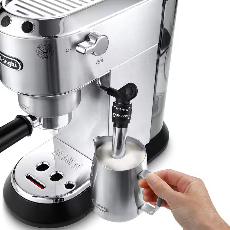 De’Longhi Dedica EC685 Series – Manual Espresso Machine with Cappuccino System, 15 Bar Pressure, Thermoblock Heating (Black, Grey, Red & White)-14