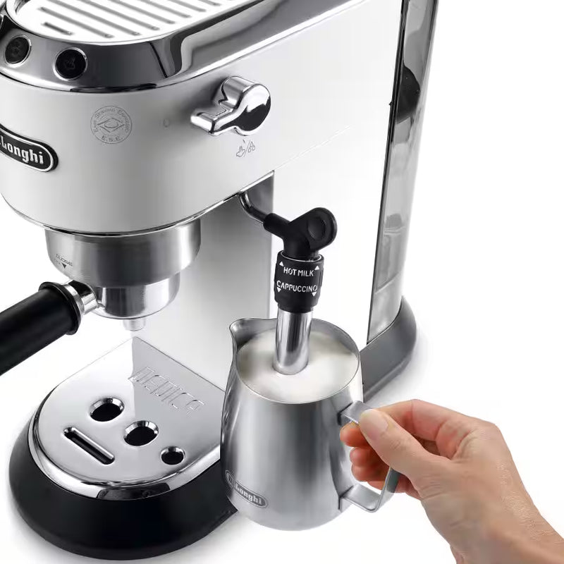 De’Longhi Dedica EC685 Series – Manual Espresso Machine with Cappuccino System, 15 Bar Pressure, Thermoblock Heating (Black, Grey, Red & White)-21