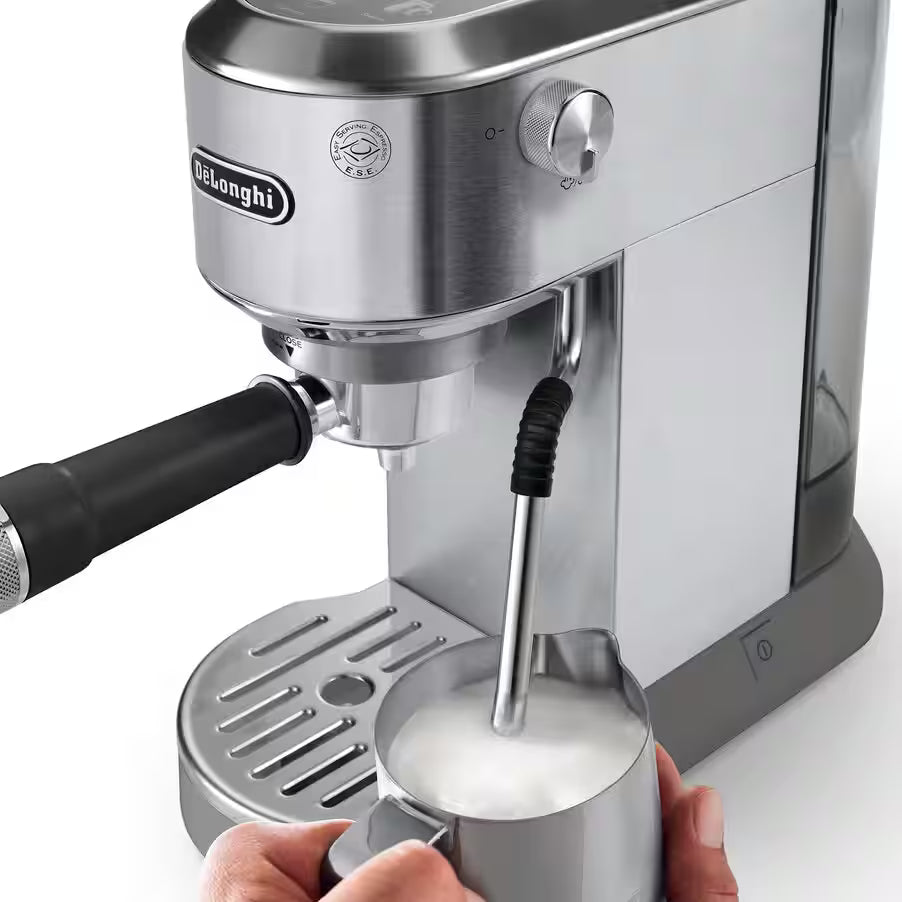 De’Longhi Dedica Duo EC890 Manual Espresso Machine – 15 Bar, Digital Touch, Cold Brew, Steam Wand (Pink / Green / Stainless Steel / White)-3