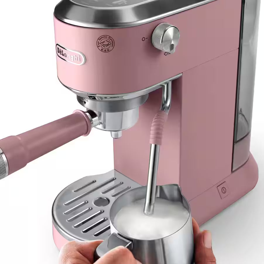 De’Longhi Dedica Duo EC890 Manual Espresso Machine – 15 Bar, Digital Touch, Cold Brew, Steam Wand (Pink / Green / Stainless Steel / White)-22
