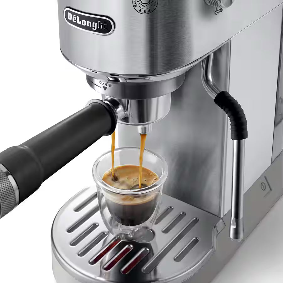 De’Longhi Dedica Duo EC890 Manual Espresso Machine – 15 Bar, Digital Touch, Cold Brew, Steam Wand (Pink / Green / Stainless Steel / White)-4