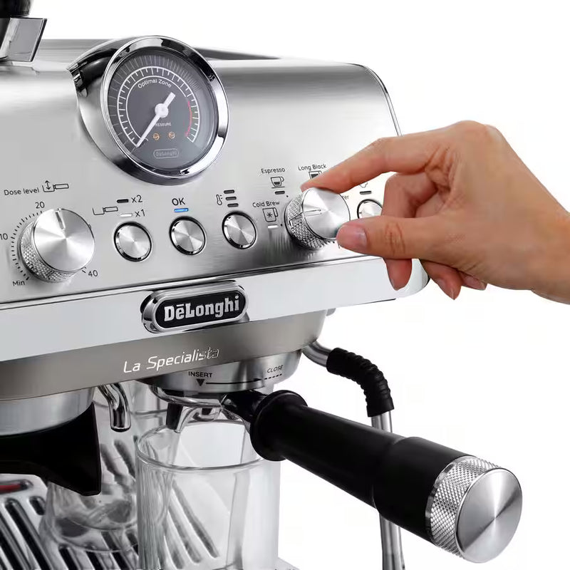 De’Longhi La Specialista Arte Evo EC9255.M – Manual Espresso Machine with Grinder, Cold Brew & Barista Kit (Metal Finish)-4