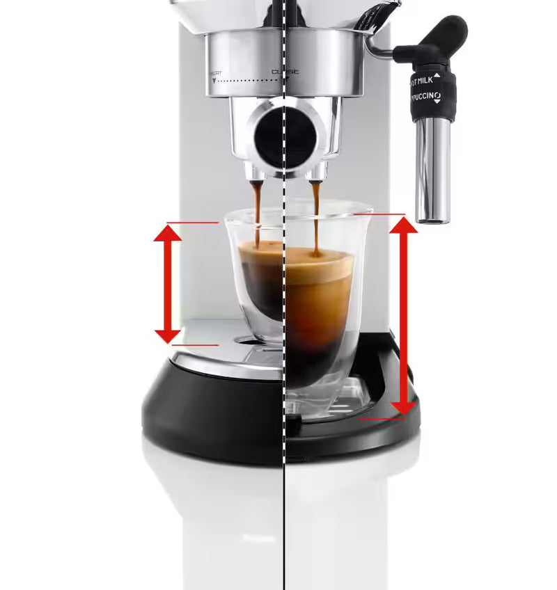De’Longhi Dedica EC685 Series – Manual Espresso Machine with Cappuccino System, 15 Bar Pressure, Thermoblock Heating (Black, Grey, Red & White)-23
