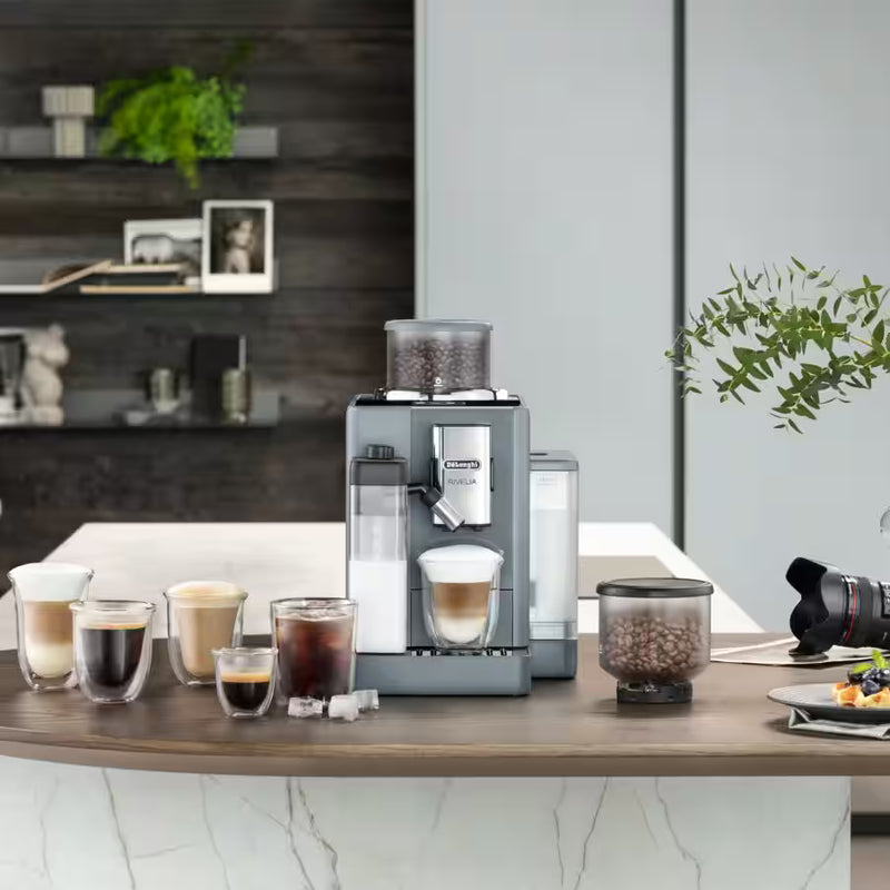 De’Longhi Rivelia Automatic Coffee Machine (EXAM440.55 Series) – 18+ One-Touch Drinks, Dual Bean Hoppers & LatteCrema System (Black/Grey/White)-8