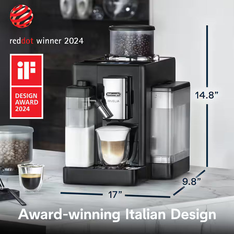 De’Longhi Rivelia Automatic Coffee Machine (EXAM440.55 Series) – 18+ One-Touch Drinks, Dual Bean Hoppers & LatteCrema System (Black/Grey/White)-23
