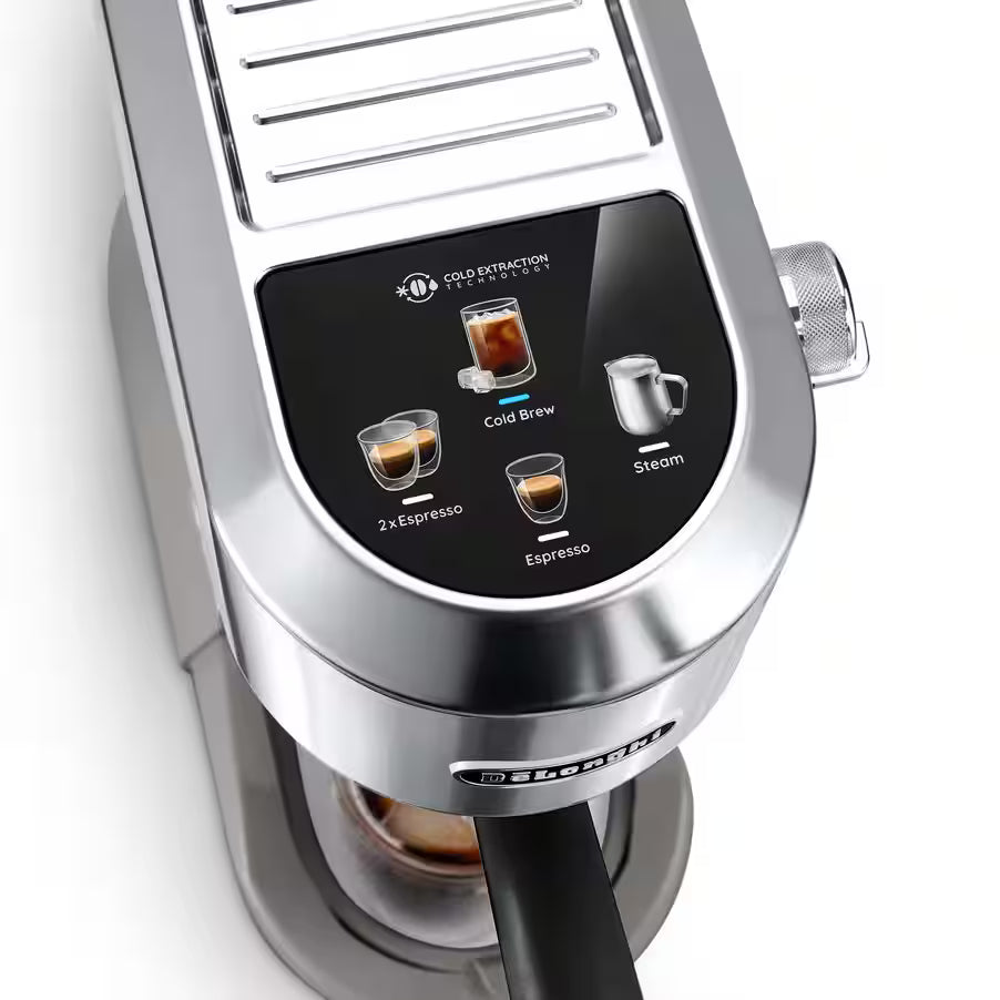 De’Longhi Dedica Duo EC890 Manual Espresso Machine – 15 Bar, Digital Touch, Cold Brew, Steam Wand (Pink / Green / Stainless Steel / White)-6
