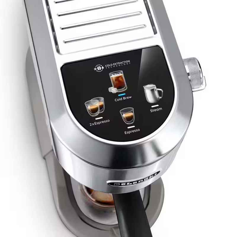 De’Longhi Dedica Duo EC890 Manual Espresso Machine – 15 Bar, Digital Touch, Cold Brew, Steam Wand (Pink / Green / Stainless Steel / White)-6