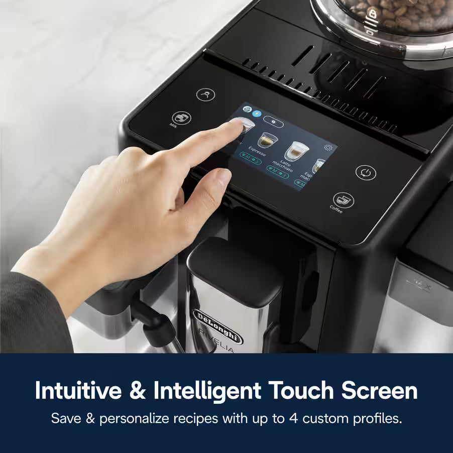 De’Longhi Rivelia Automatic Coffee Machine (EXAM440.55 Series) – 18+ One-Touch Drinks, Dual Bean Hoppers & LatteCrema System (Black/Grey/White)-25