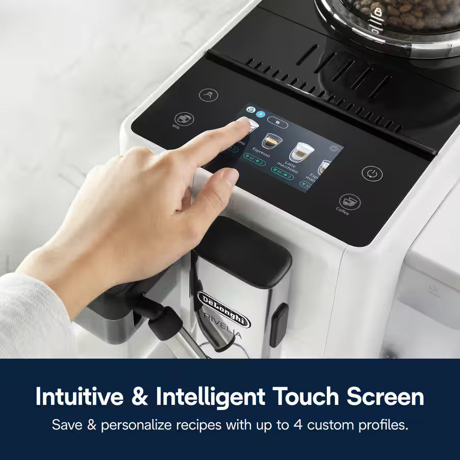 De’Longhi Rivelia Automatic Coffee Machine (EXAM440.55 Series) – 18+ One-Touch Drinks, Dual Bean Hoppers & LatteCrema System (Black/Grey/White)-15