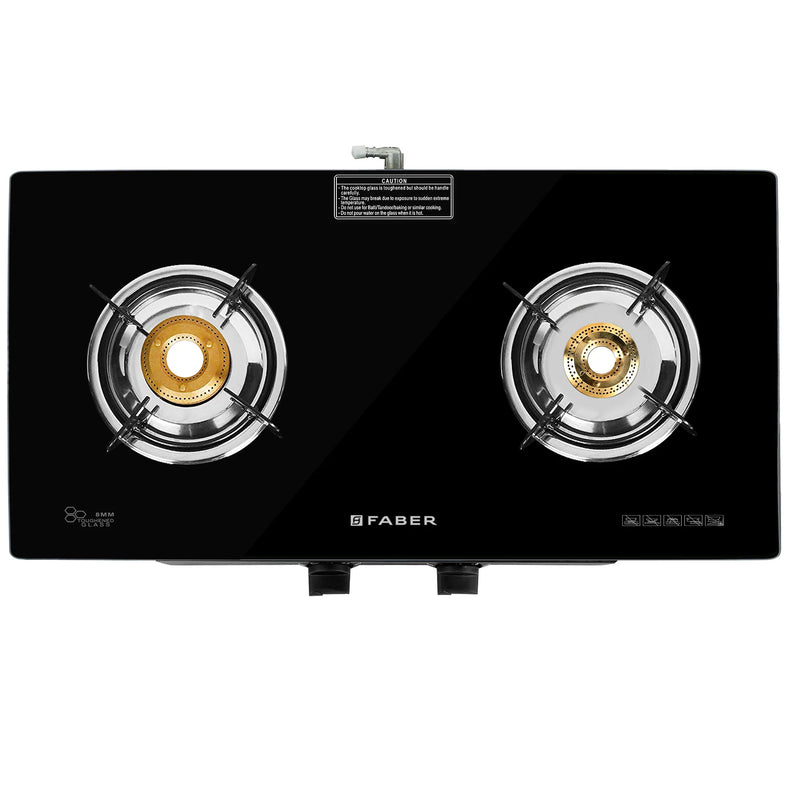 Faber HOB Cooktop Jumbo 2BB BK – 2 Burner Built-in Gas Hob with Brass Burners & Jumbo Burner | Manual Ignition | MS Powder Coated Finish-2