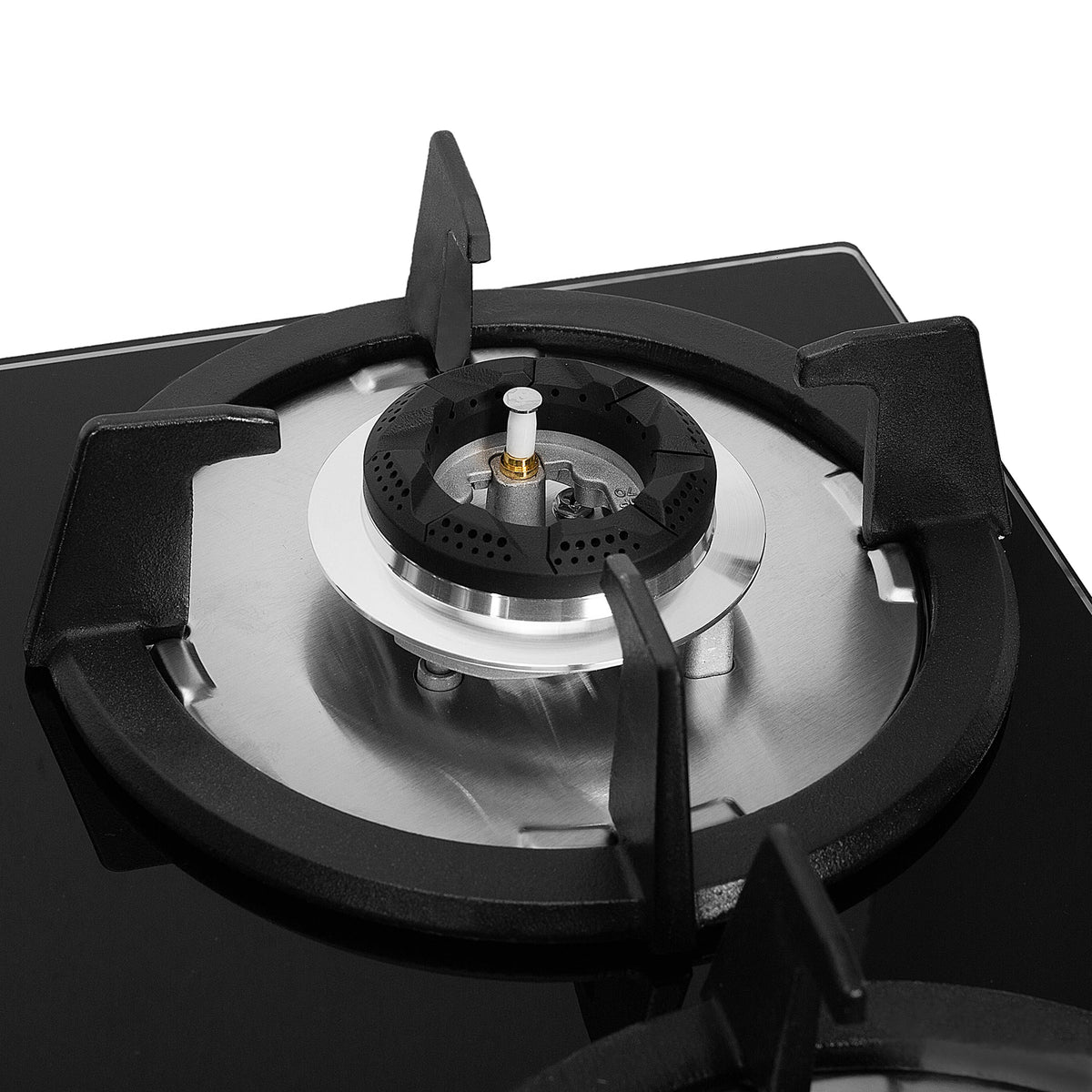 Faber HOB SUPERIA HT904 BR AI N – 4-Burner Brass Gas Hob, Toughened Black Glass, Auto Ignition, 90cm-10