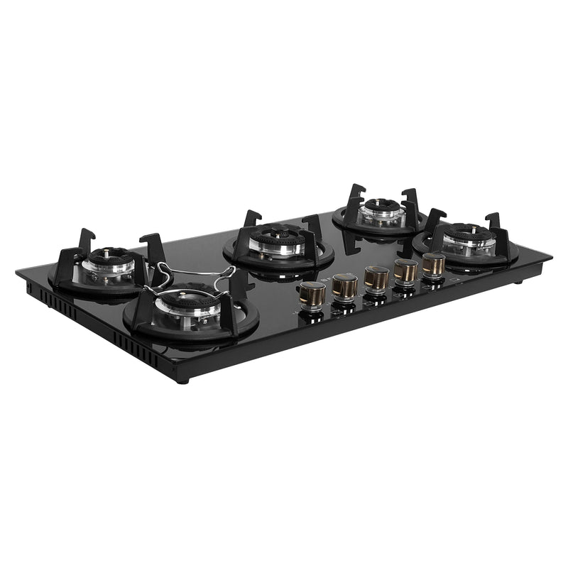 Faber Superia HT905 BR AI N 90 cm Built-In Gas Hob  5 Brass Burners, Auto-Electric Ignition & Toughened Black Glass-8
