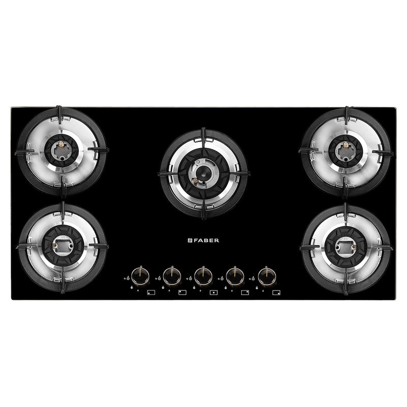 Faber Superia HT905 BR AI N 90 cm Built-In Gas Hob  5 Brass Burners, Auto-Electric Ignition & Toughened Black Glass-9
