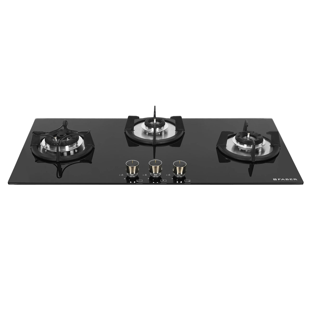 Faber HOB SUPERIA HT903 BR AI N – 3-Burner Brass Gas Hob, Toughened Black Glass, Auto Ignition, 90cm-11