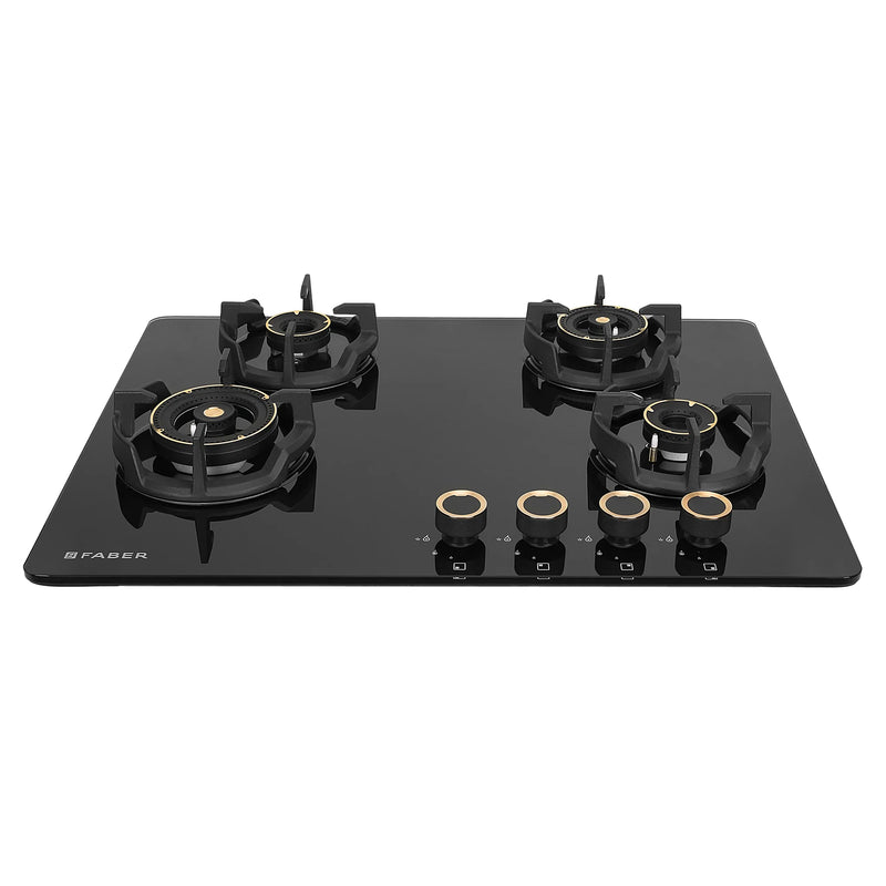 Faber Hob Experia HT704 ALU AI 70 cm Built-In Gas Hob – 4 Brass Burners, Auto-Electric Ignition & Premium Glass Top-2