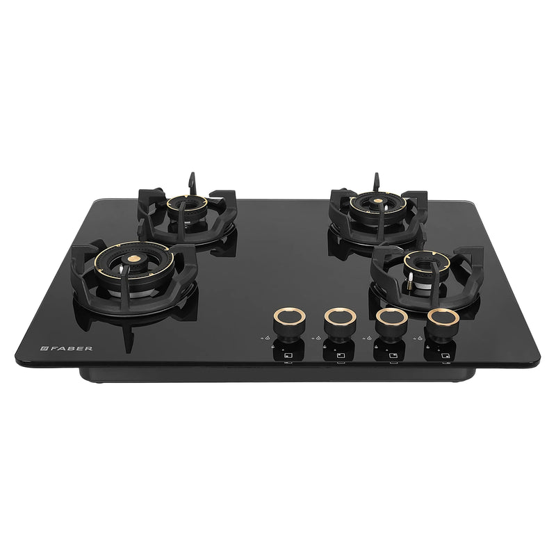 Faber Hob Experia HT704 ALU AI 70 cm Built-In Gas Hob – 4 Brass Burners, Auto-Electric Ignition & Premium Glass Top-1