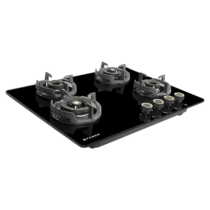 Faber Hob Experia HT704 ALU AI 70 cm Built-In Gas Hob – 4 Brass Burners, Auto-Electric Ignition & Premium Glass Top-4