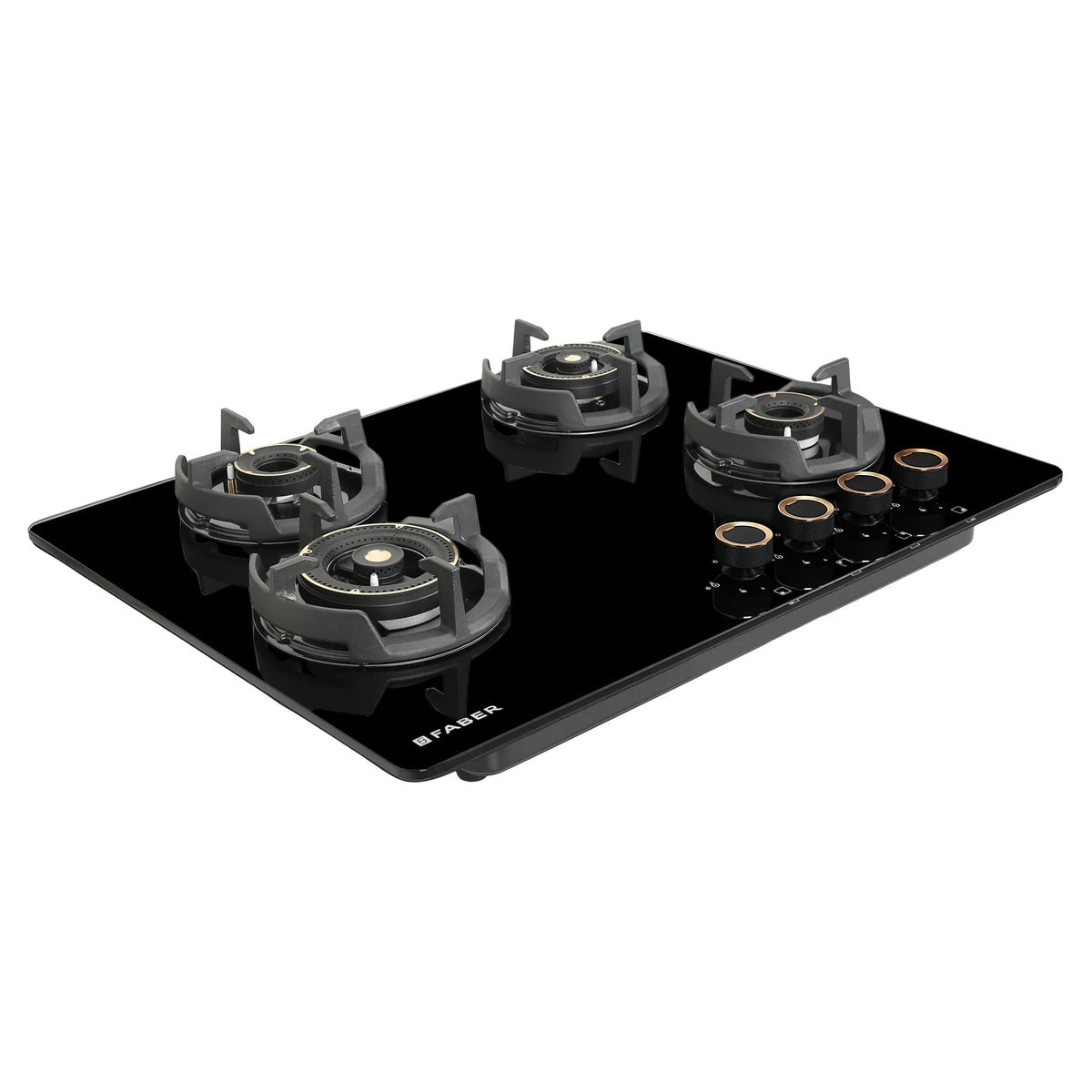 Faber Hob Experia HT704 ALU AI 70 cm Built-In Gas Hob – 4 Brass Burners, Auto-Electric Ignition & Premium Glass Top-6