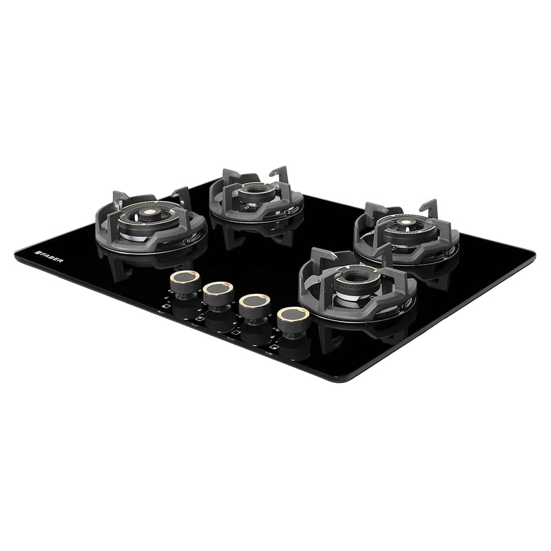 Faber Hob Experia HT704 ALU AI 70 cm Built-In Gas Hob – 4 Brass Burners, Auto-Electric Ignition & Premium Glass Top-7