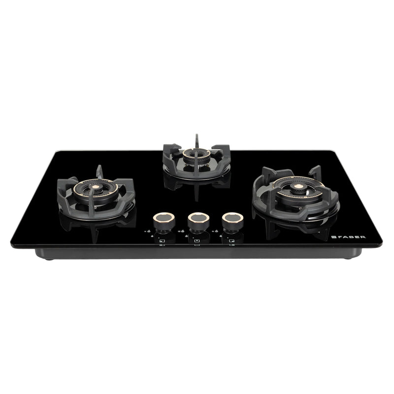 Faber Hob Experia HT753 ALU AI FFD 75 cm Built-In Gas Hob – 3 Brass Burners, Auto Electric Ignition & Flame Failure Device-2
