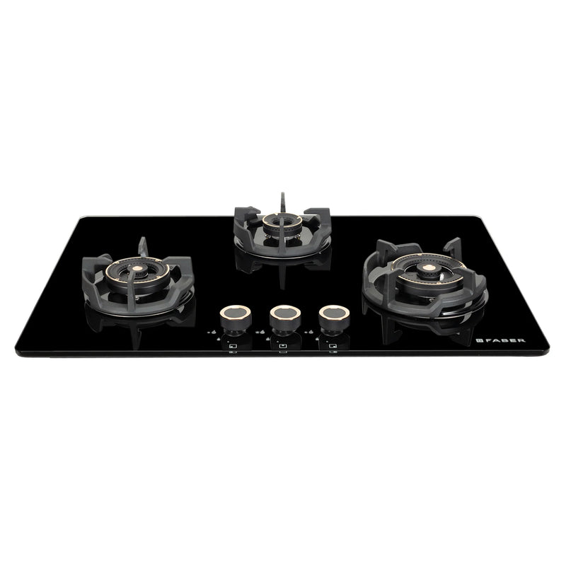 Faber Hob Experia HT753 ALU AI FFD 75 cm Built-In Gas Hob – 3 Brass Burners, Auto Electric Ignition & Flame Failure Device-1
