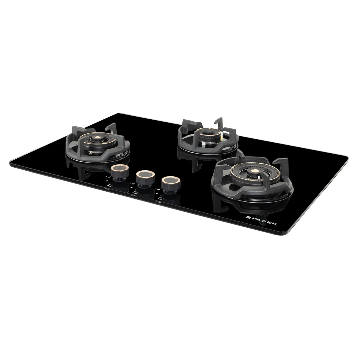 Faber Hob Experia HT753 ALU AI FFD 75 cm Built-In Gas Hob – 3 Brass Burners, Auto Electric Ignition & Flame Failure Device-4