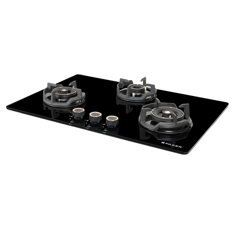 Faber Hob Experia HT753 ALU AI FFD 75 cm Built-In Gas Hob – 3 Brass Burners, Auto Electric Ignition & Flame Failure Device-4