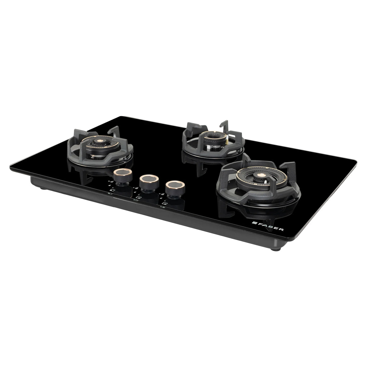 Faber Hob Experia HT753 ALU AI FFD 75 cm Built-In Gas Hob – 3 Brass Burners, Auto Electric Ignition & Flame Failure Device-3