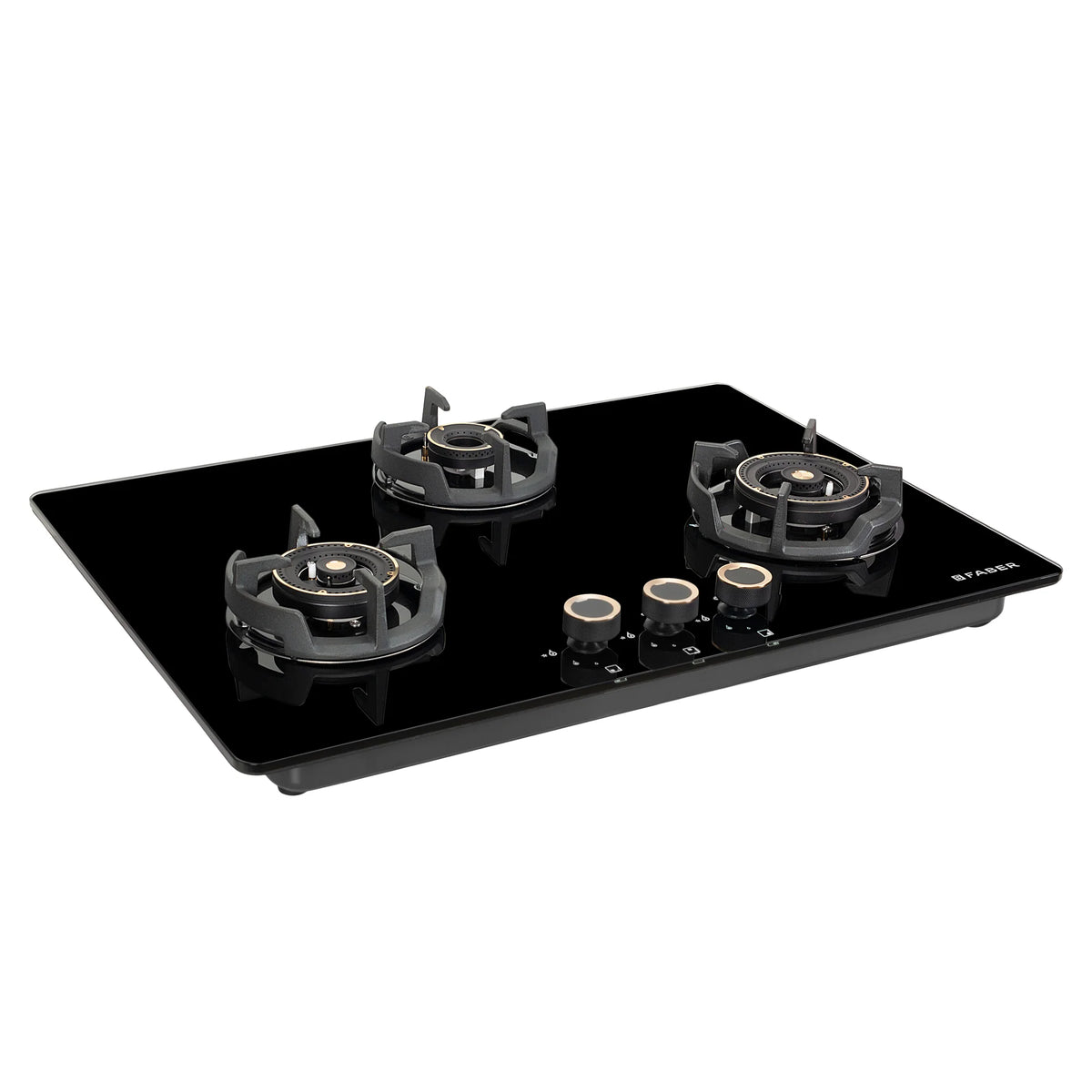 Faber Hob Experia HT753 ALU AI FFD 75 cm Built-In Gas Hob – 3 Brass Burners, Auto Electric Ignition & Flame Failure Device-5