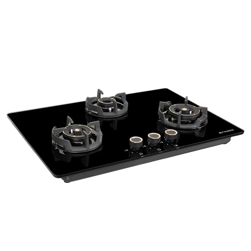 Faber Hob Experia HT753 ALU AI FFD 75 cm Built-In Gas Hob – 3 Brass Burners, Auto Electric Ignition & Flame Failure Device-5