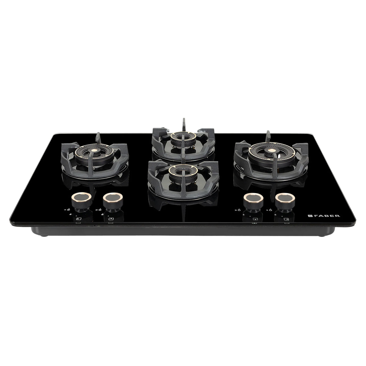 Faber Hob Experia HT754 ALU AI FFD 75 cm Built-In Gas Hob – 4 Brass Burners, Auto-Electric Ignition & Flame Failure Safety-2