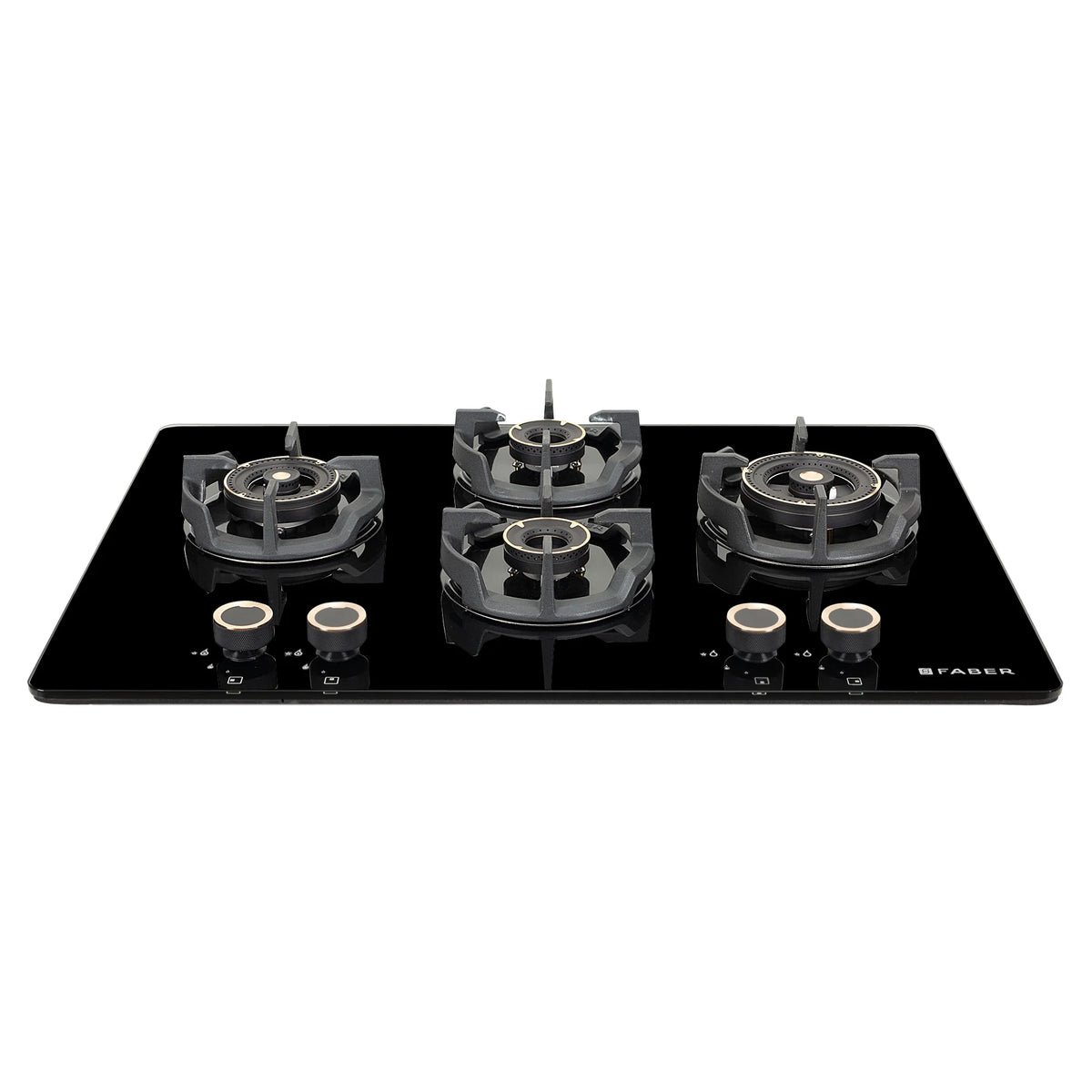 Faber Hob Experia HT754 ALU AI FFD 75 cm Built-In Gas Hob – 4 Brass Burners, Auto-Electric Ignition & Flame Failure Safety-1