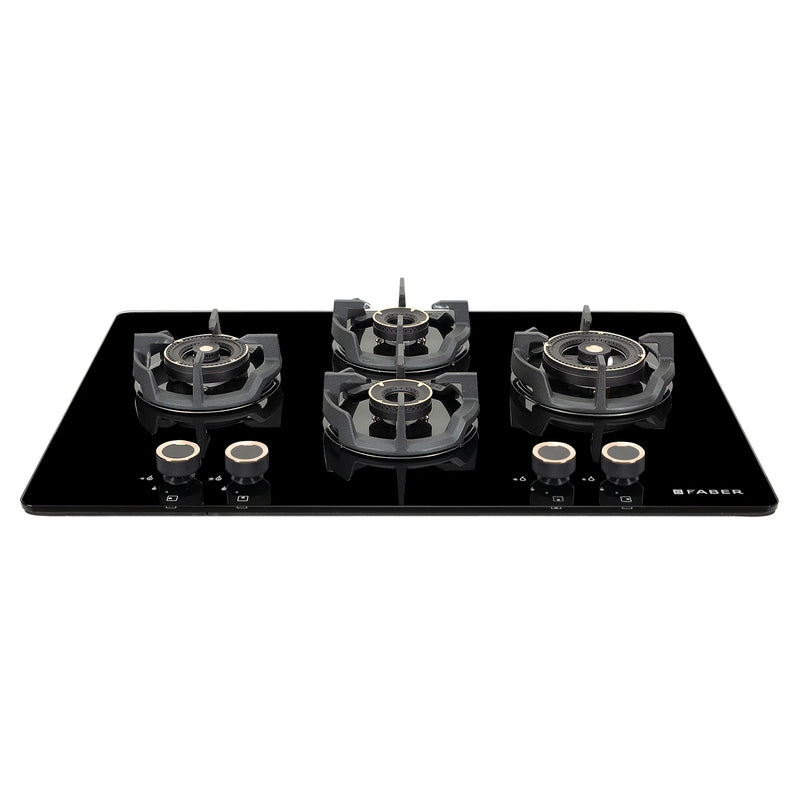 Faber Hob Experia HT754 ALU AI FFD 75 cm Built-In Gas Hob – 4 Brass Burners, Auto-Electric Ignition & Flame Failure Safety-1