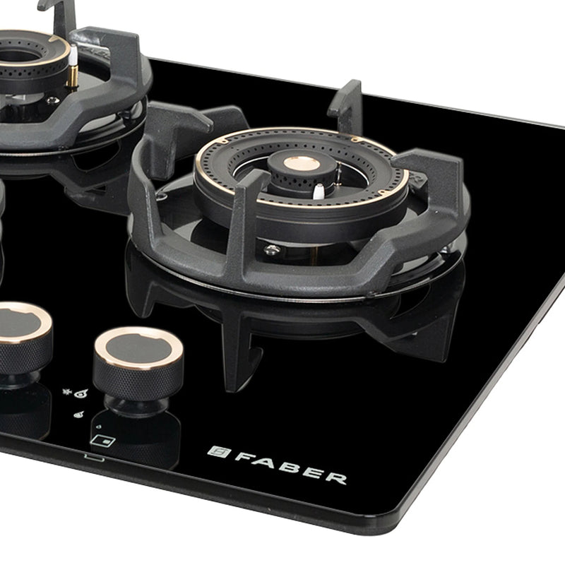 Faber Hob Experia HT754 ALU AI FFD 75 cm Built-In Gas Hob – 4 Brass Burners, Auto-Electric Ignition & Flame Failure Safety-3