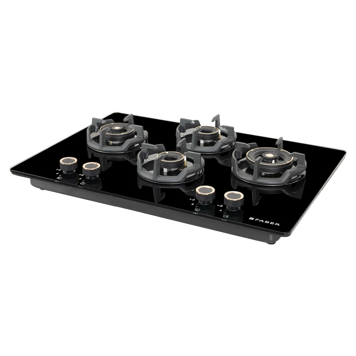 Faber Hob Experia HT754 ALU AI FFD 75 cm Built-In Gas Hob – 4 Brass Burners, Auto-Electric Ignition & Flame Failure Safety-6