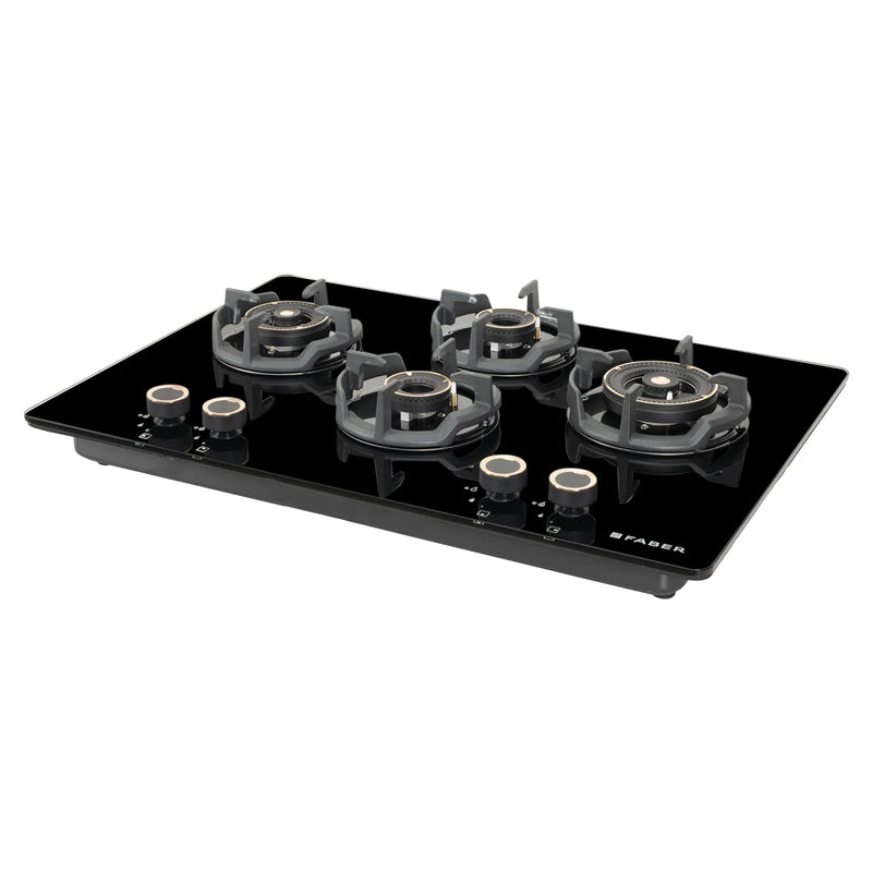Faber Hob Experia HT754 ALU AI FFD 75 cm Built-In Gas Hob – 4 Brass Burners, Auto-Electric Ignition & Flame Failure Safety-6