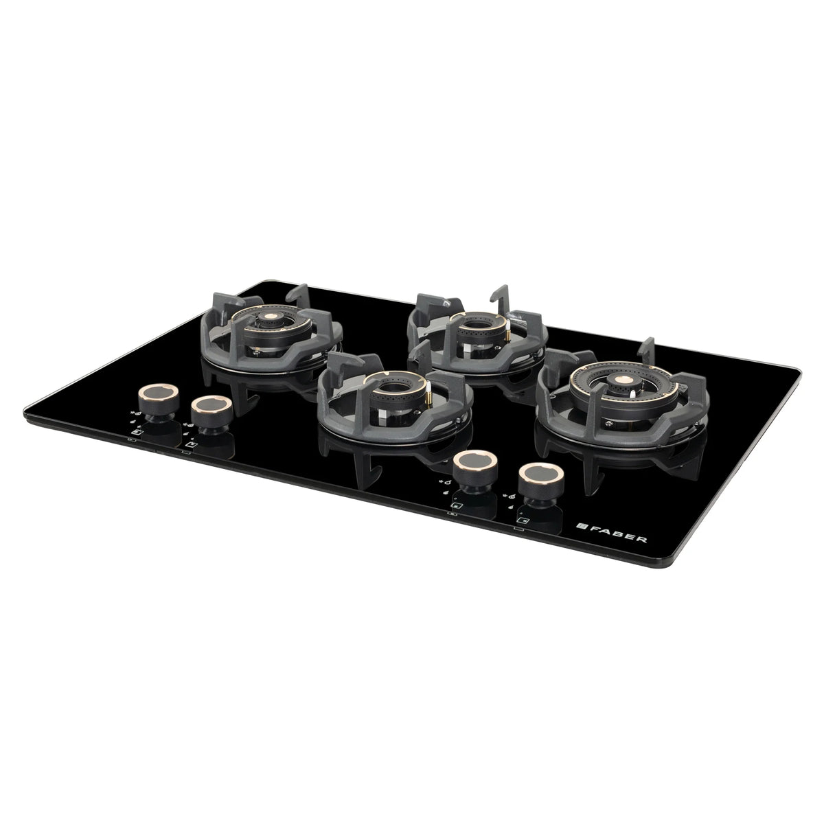 Faber Hob Experia HT754 ALU AI FFD 75 cm Built-In Gas Hob – 4 Brass Burners, Auto-Electric Ignition & Flame Failure Safety-5