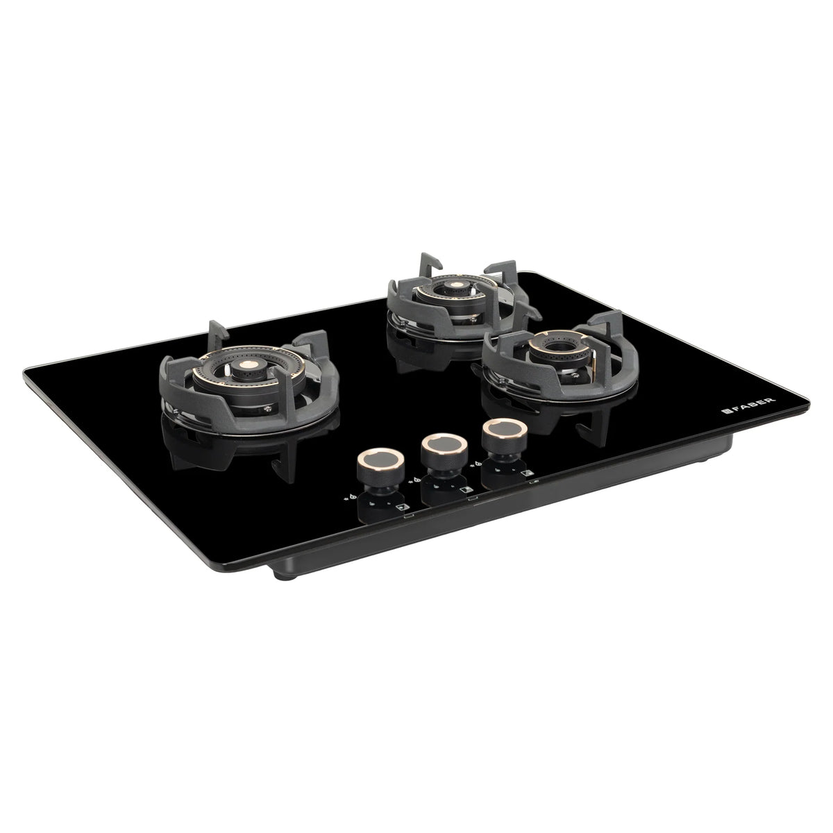 Faber Hob Experia HT703 ALU AI 70 cm Built-In Gas Hob – 3 Brass Burners, Auto Electric Ignition & Premium Glass Surface-5