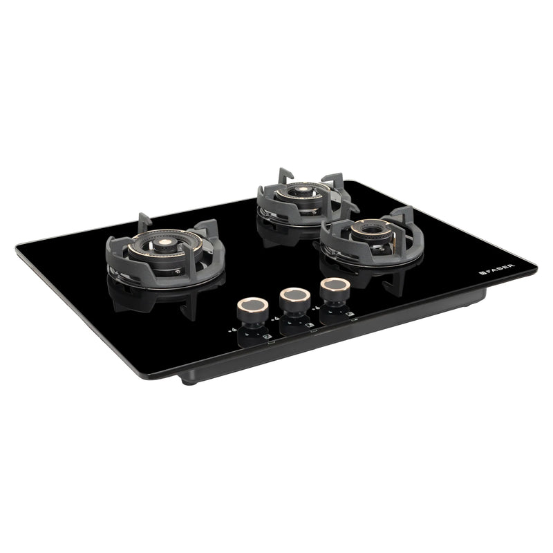 Faber Hob Experia HT703 ALU AI 70 cm Built-In Gas Hob – 3 Brass Burners, Auto Electric Ignition & Premium Glass Surface-5