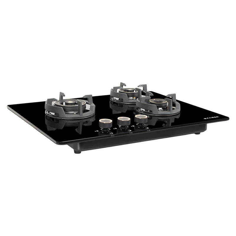 Faber Hob Experia HT703 ALU AI 70 cm Built-In Gas Hob – 3 Brass Burners, Auto Electric Ignition & Premium Glass Surface-6